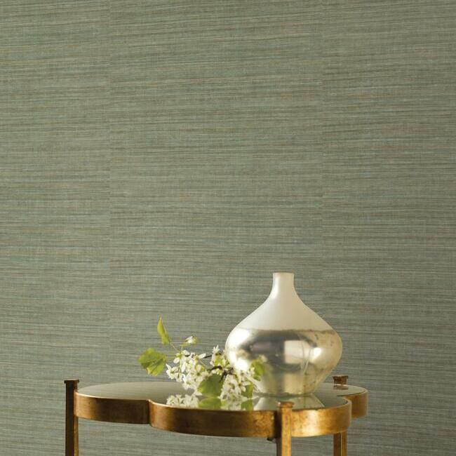 media image for Silk Elegance Vinyl Wallpaper in Grey-Blue from the Ronald Redding 24 Karat Collection by York Wallcoverings 247
