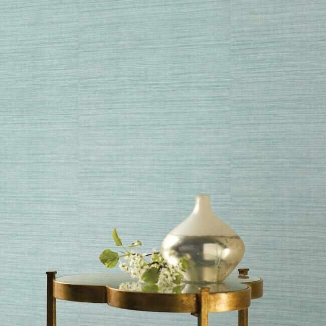 media image for Silk Elegance Vinyl Wallpaper in Sky Blue from the Ronald Redding 24 Karat Collection by York Wallcoverings 251
