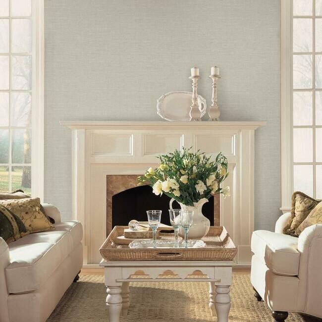 media image for Silk Linen Weave Wallpaper in Caramel from the Simply Farmhouse Collection by York Wallcoverings 212