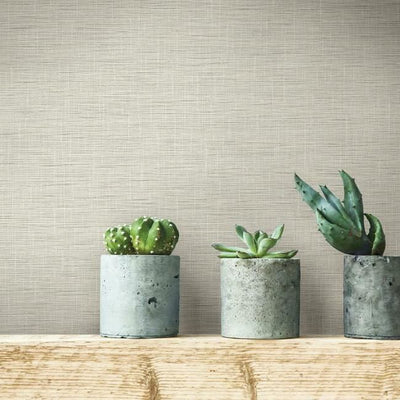 product image for Silk Linen Weave Wallpaper in Caramel from the Simply Farmhouse Collection by York Wallcoverings 11