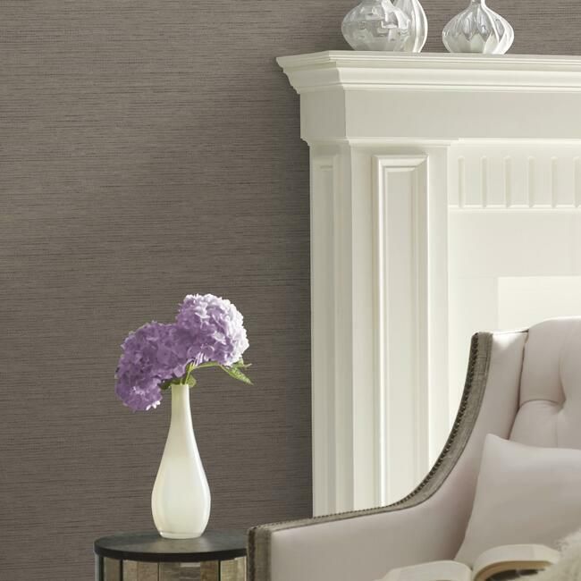media image for Silk Weave Wallpaper in Grey-Brown from the Quietwall Textiles Collection by York Wallcoverings 248