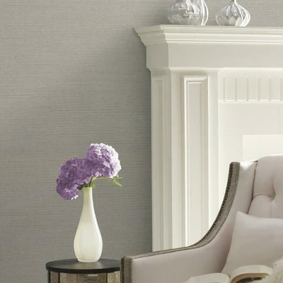 product image for Silk Weave Wallpaper in Muted Silver and Cream from the Quietwall Textiles Collection by York Wallcoverings 10