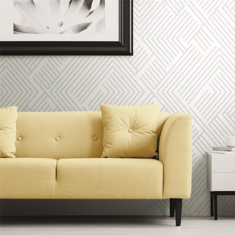 media image for Silver Perplexing Peel & Stick Wallpaper by RoomMates for York Wallcoverings 226