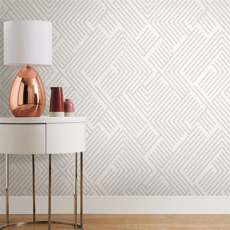 media image for Silver Perplexing Peel & Stick Wallpaper by RoomMates for York Wallcoverings 221
