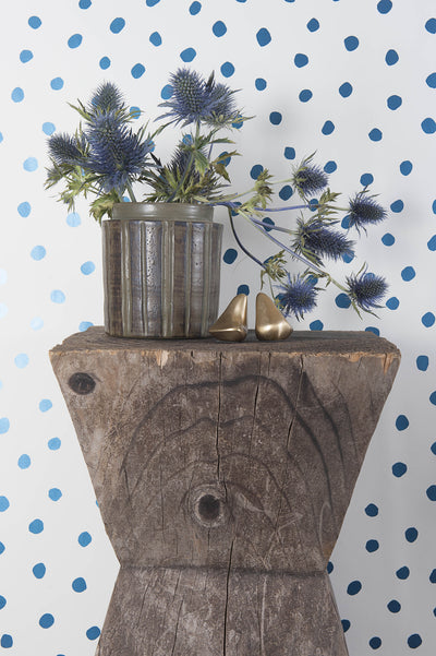 product image for Sisters of the Sun Wallpaper in Blue Velvet and Cream design by Thatcher Studio 50