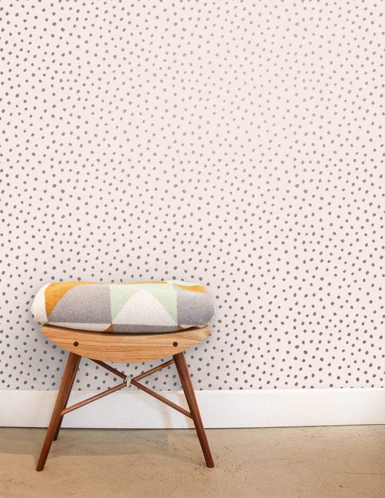 media image for Sisters of the Sun Wallpaper in Gunmetal on Blush design by Thatcher Studio 233