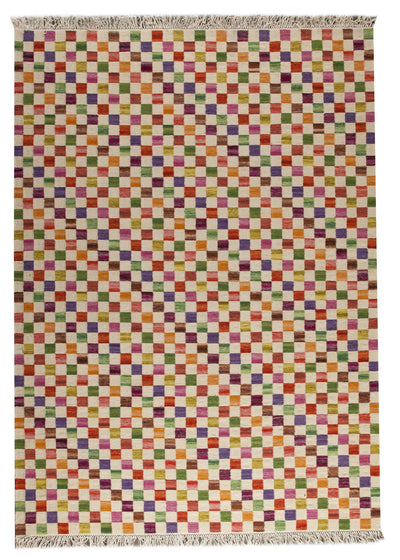 product image for Small Box Collection Hand Woven Wool Area Rug in White and Multi design by Mat the Basics 32