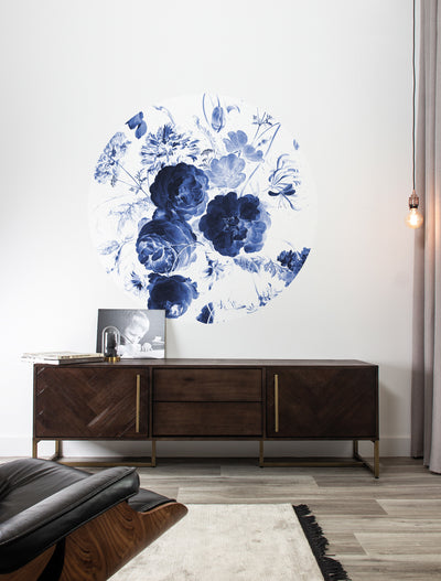 product image for Small Wallpaper Circle in Royal Blue Flowers 001 by KEK Amsterdam 89