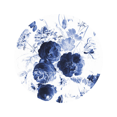 product image for Small Wallpaper Circle in Royal Blue Flowers 001 by KEK Amsterdam 2