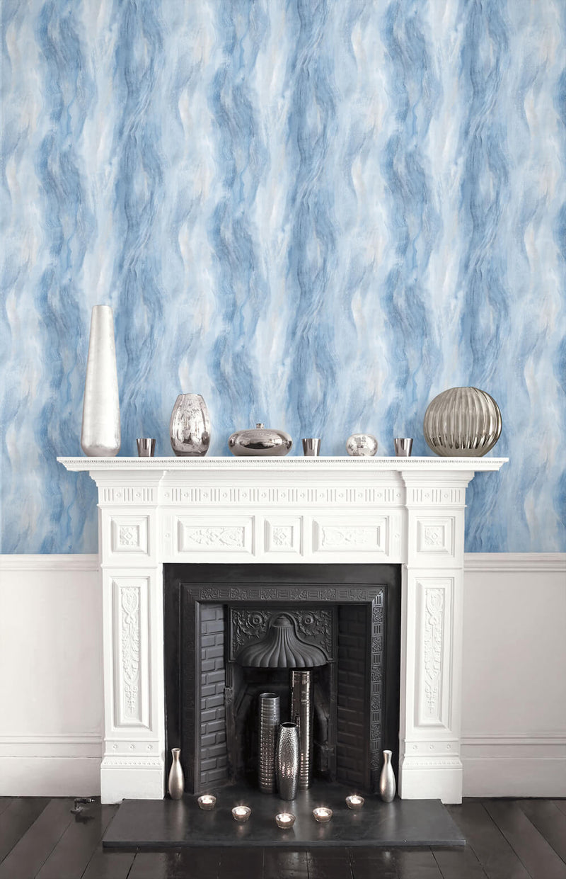 media image for Smoke Texture Embossed Vinyl Wallpaper in Blue Lake from the Living With Art Collection by Seabrook Wallcoverings 214