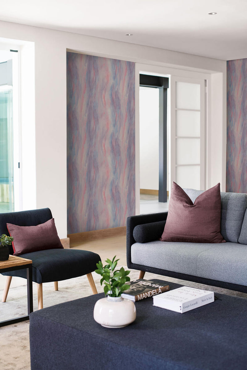 media image for Smoke Texture Embossed Vinyl Wallpaper in Bluestone and Rosewood from the Living With Art Collection by Seabrook Wallcoverings 25