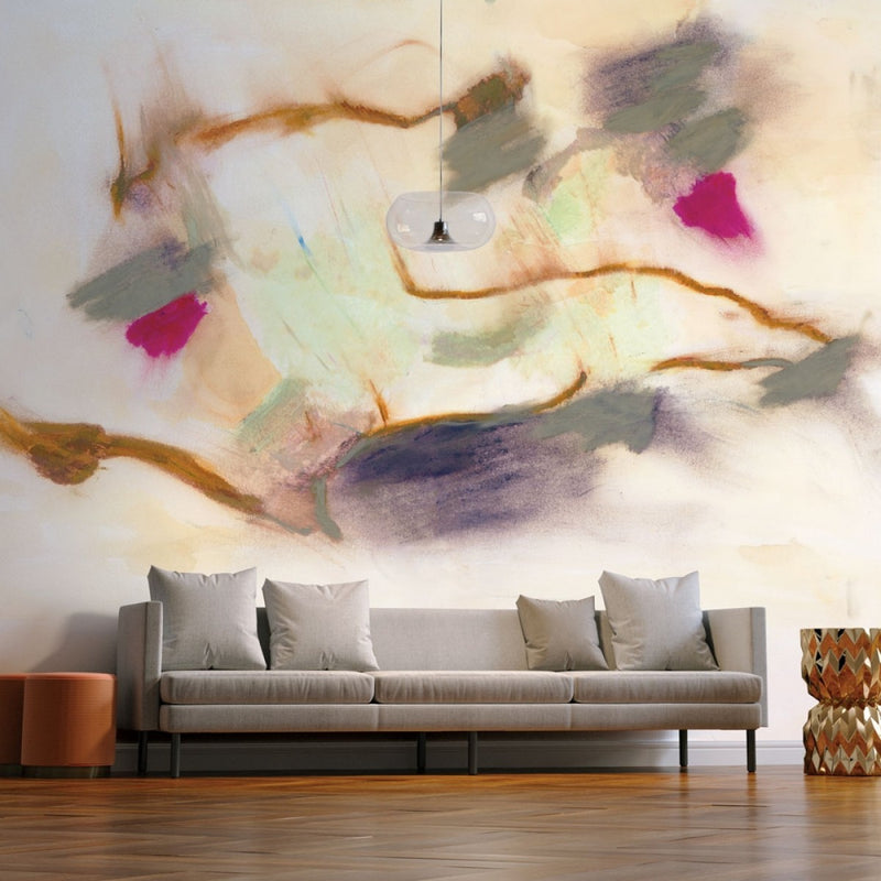 media image for Inspired by the paintings of Cy Twombly, this wall mural collection was created to conjure a hand painting applied directly to a frescoed wall. With layers of patina in the process, it feels like a truly organic application that can be the backdrop for any dramatic interior.  253