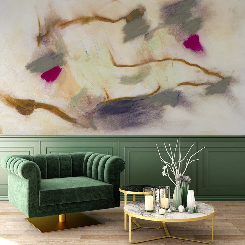 media image for Inspired by the paintings of Cy Twombly, this wall mural collection was created to conjure a hand painting applied directly to a frescoed wall. With layers of patina in the process, it feels like a truly organic application that can be the backdrop for any dramatic interior.  238
