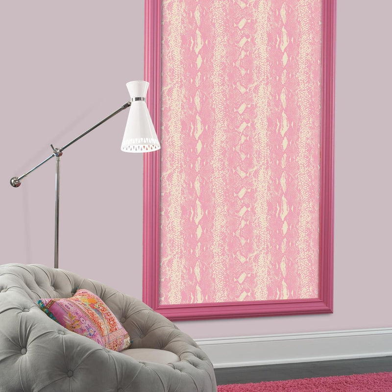 media image for Snake Skin Peel & Stick Wallpaper in Pink and White by RoomMates for York Wallcoverings 297