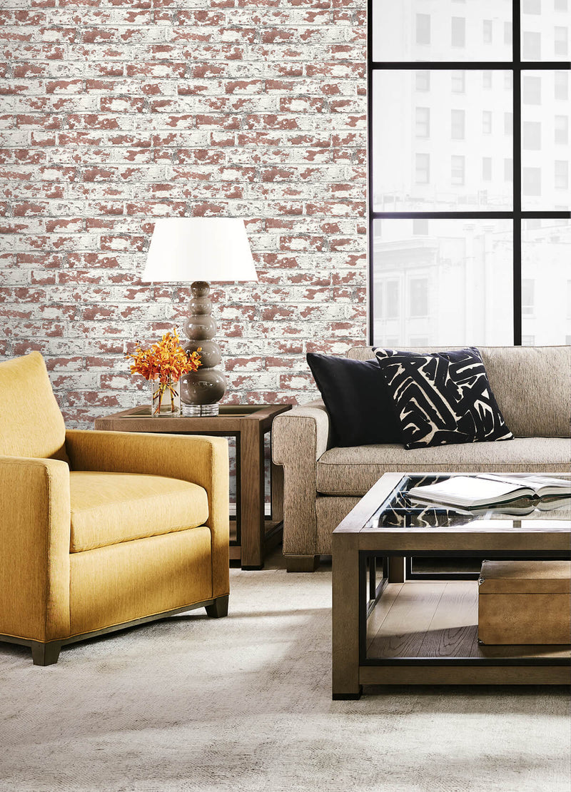 media image for Soho Brick Peel-and-Stick Wallpaper in Terra Cotta from the Luxe Haven Collection by Lillian August 284