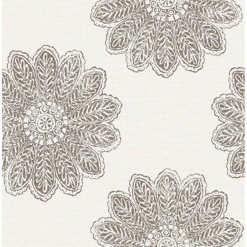 media image for Sol Medallion Wallpaper in Espresso from the Celadon Collection by Brewster Home Fashions 228