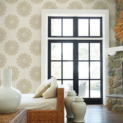 product image of Sol Medallion Wallpaper in Light Brown from the Celadon Collection by Brewster Home Fashions 567