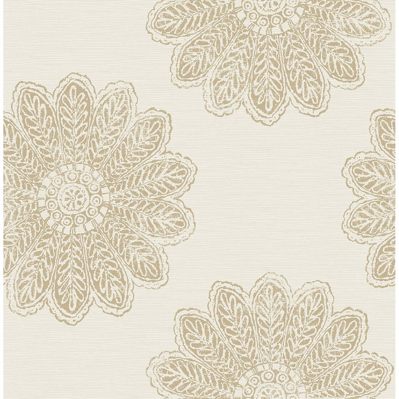 media image for sample sol medallion wallpaper in light brown from the celadon collection by brewster home fashions 1 210