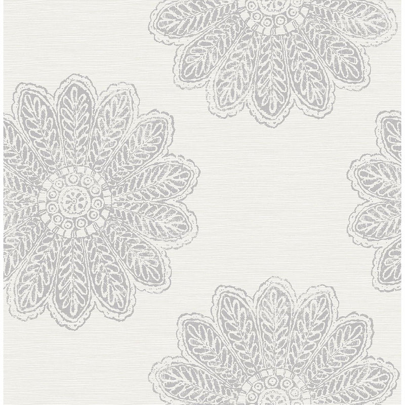 media image for Sol Medallion Wallpaper in Light Grey from the Celadon Collection by Brewster Home Fashions 280