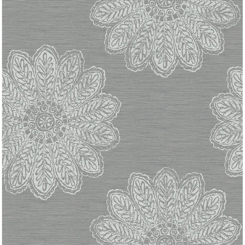 media image for sample sol medallion wallpaper in slate from the celadon collection by brewster home fashions 1 243