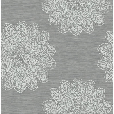 product image of Sol Medallion Wallpaper in Slate from the Celadon Collection by Brewster Home Fashions 593