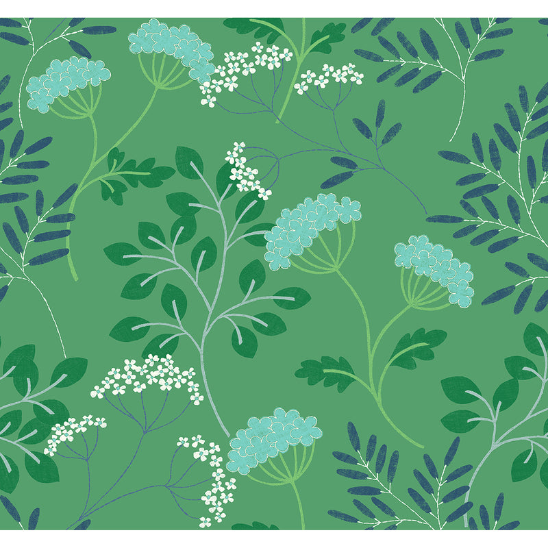 media image for Sorrel Green Botanical Wallpaper from the Scott Living II Collection by Brewster Home Fashions 262