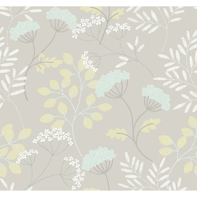 product image of Sorrel Light Grey Botanical Wallpaper from the Scott Living II Collection by Brewster Home Fashions 519