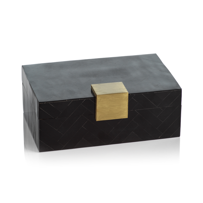 media image for Sotavento Resin Chevron Inlaid Decorative Box 278