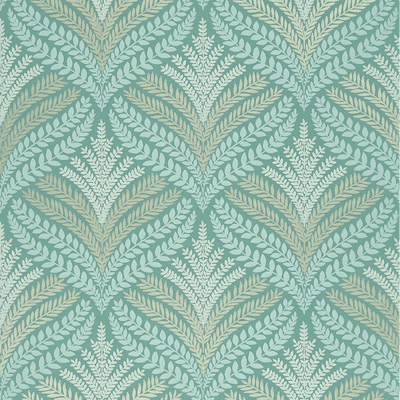 product image of Sotherton Wallpaper in Aqua and Gilver from the Mansfield Park Collection by Osborne & Little 539