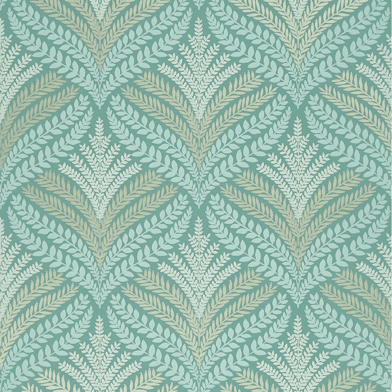 media image for sample sotherton wallpaper in aqua and gilver from the mansfield park collection by osborne little 1 264