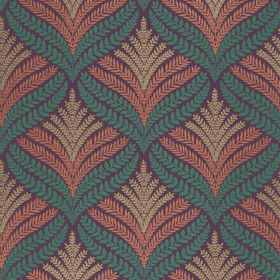 product image of Sotherton Wallpaper in Aubergine and Teal from the Mansfield Park Collection by Osborne & Little 558
