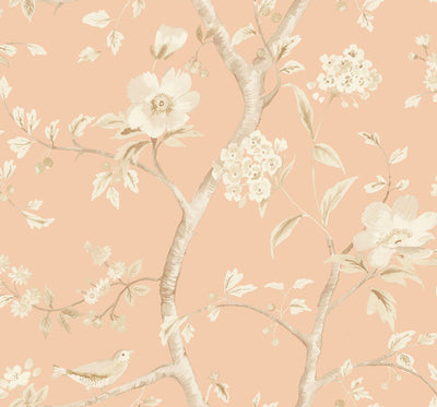 product image for Southport Floral Trail Wallpaper in Soft Melon and Arrowroot from the Luxe Retreat Collection by Seabrook Wallcoverings 62