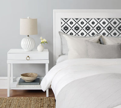 product image for Southwest Tile Peel-and-Stick Wallpaper in Black and White by NextWall 66