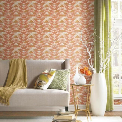 product image for Southwest Geometric Peel & Stick Wallpaper in Terracotta by RoomMates for York Wallcoverings 47