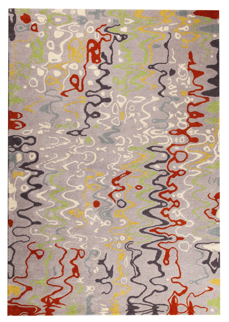 media image for Spia Collection Hand Tufted Wool and Viscose Area Rug in Grey and Multi design by Mat the Basics 275