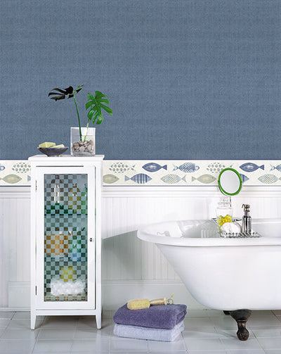 product image for Spindrift Navy Swirl Wallpaper from the Seaside Living Collection by Brewster Home Fashions 52