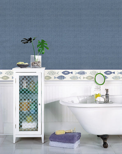 product image of Spindrift Navy Swirl Wallpaper from the Seaside Living Collection by Brewster Home Fashions 546