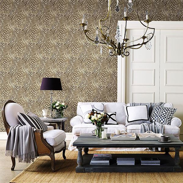 media image for Splendid Animal Print Wallpaper in Brown from the Moonlight Collection by Brewster Home Fashions 291