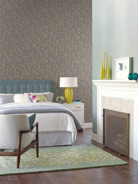 media image for Sprig Wallpaper in Black and Grey from the Moderne Collection by Stacy Garcia for York Wallcoverings 215