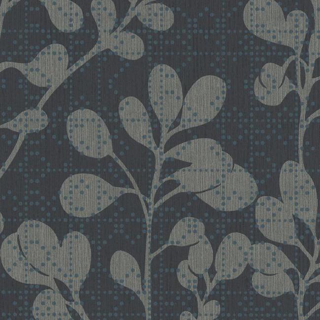 media image for Sprig Wallpaper in Indigo from the Moderne Collection by Stacy Garcia for York Wallcoverings 290
