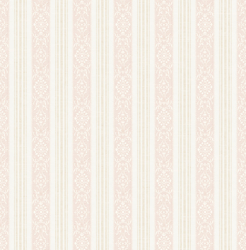 media image for Spring Stripe Wallpaper in Blush from the Spring Garden Collection by Wallquest 210
