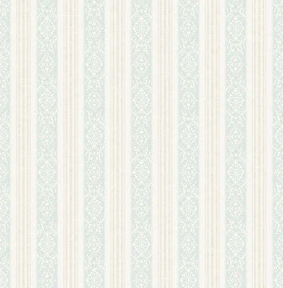 product image of Spring Stripe Wallpaper in Dusty Blue from the Spring Garden Collection by Wallquest 531