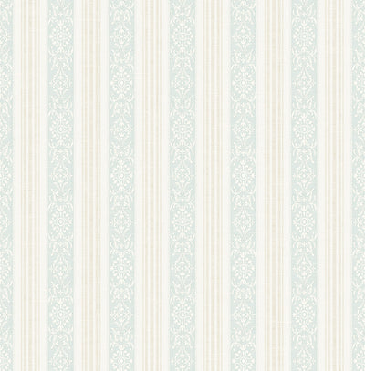 product image of Spring Stripe Wallpaper in Dusty Blue from the Spring Garden Collection by Wallquest 579