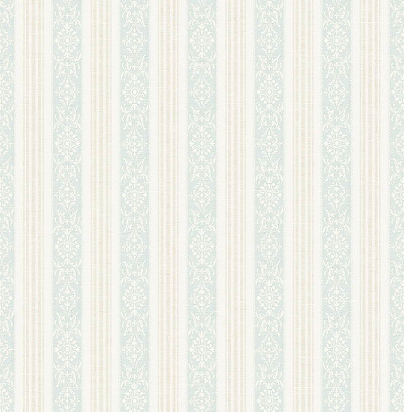 media image for Spring Stripe Wallpaper in Dusty Blue from the Spring Garden Collection by Wallquest 211