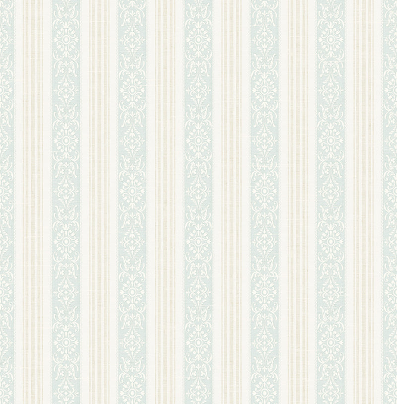 media image for Spring Stripe Wallpaper in Dusty Blue from the Spring Garden Collection by Wallquest 211
