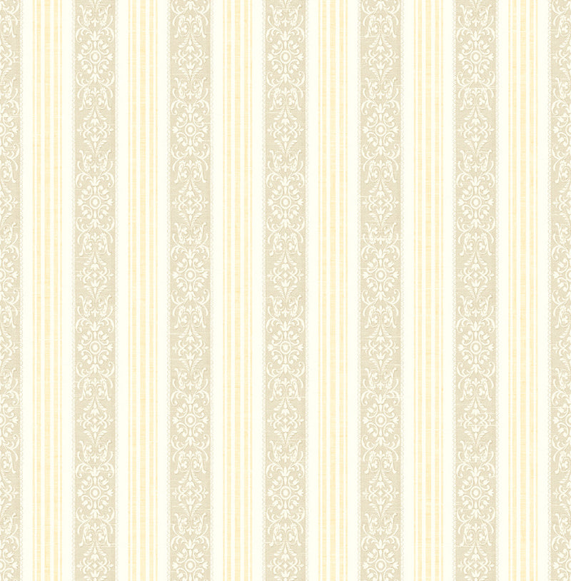 media image for Spring Stripe Wallpaper in Golden from the Spring Garden Collection by Wallquest 266