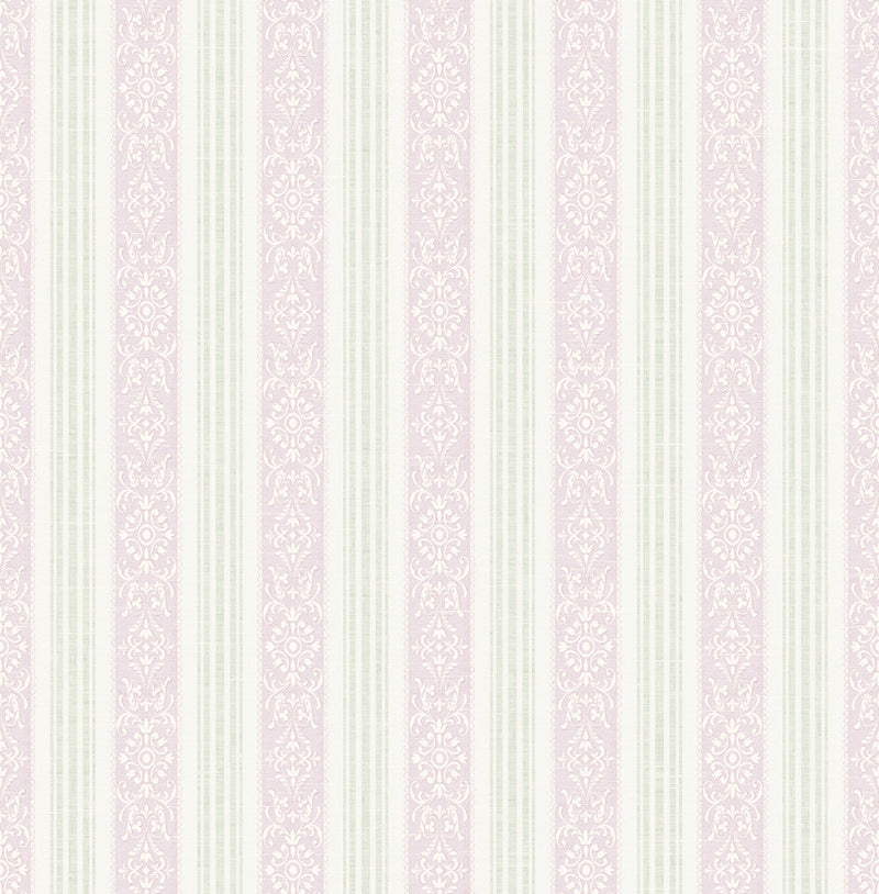 media image for Spring Stripe Wallpaper in Violet from the Spring Garden Collection by Wallquest 263