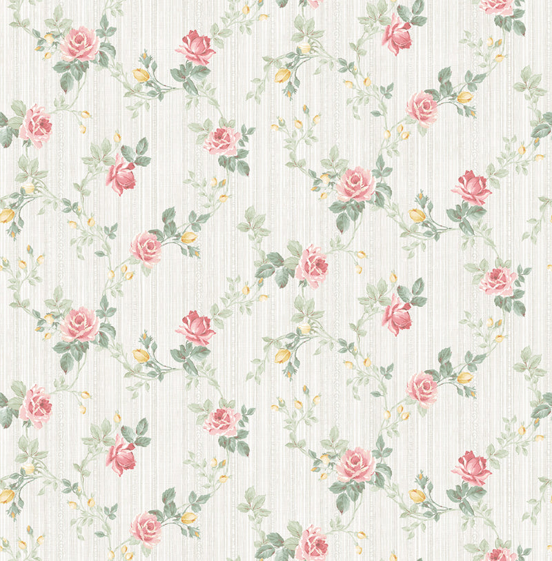 media image for Spring Trail Wallpaper in Blush from the Spring Garden Collection by Wallquest 286