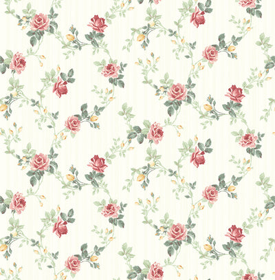 product image for Spring Trail Wallpaper in Classic Rose from the Spring Garden Collection by Wallquest 84
