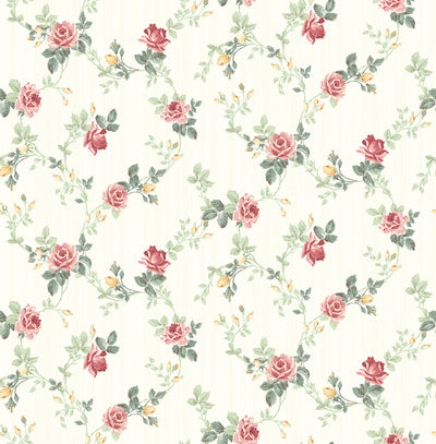 product image of Spring Trail Wallpaper in Classic Rose from the Spring Garden Collection by Wallquest 588